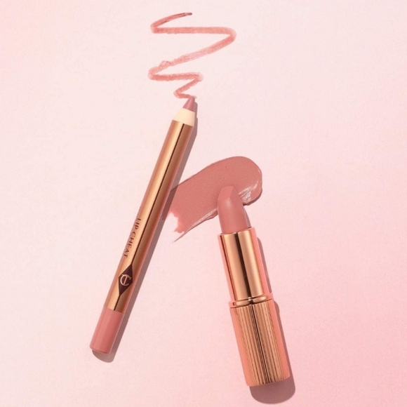 Charlotte Tilbury Pillow Talk Lip Kit: Lip Cheat & K.I.S.S.I.N.G, Fair, NIB - Picture 7 of 8